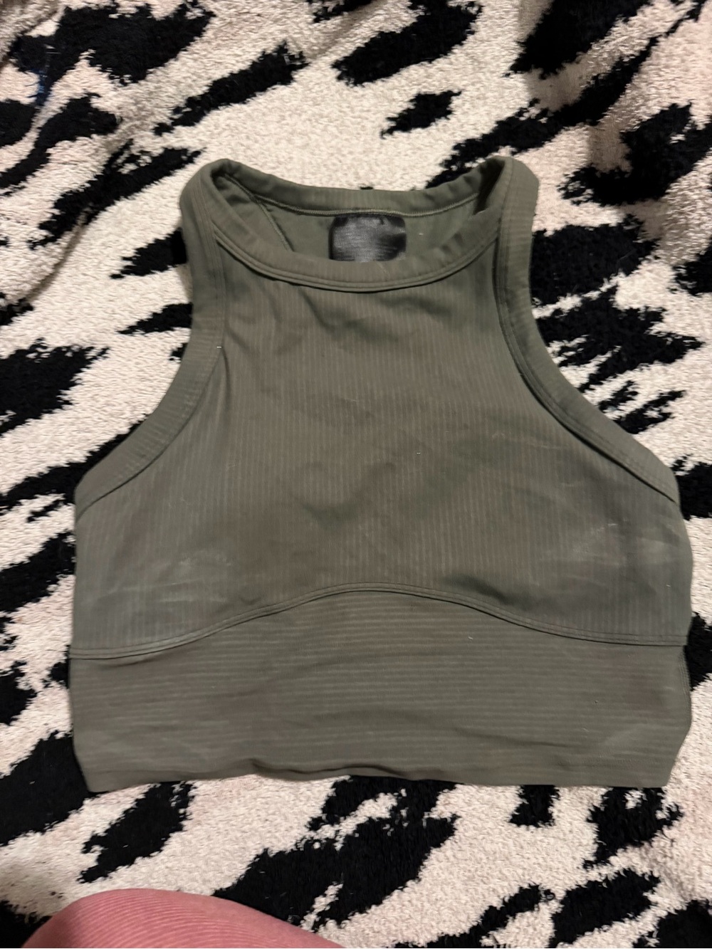 lululemon athletica Olive High-Neck Ribbed Sports Bra
